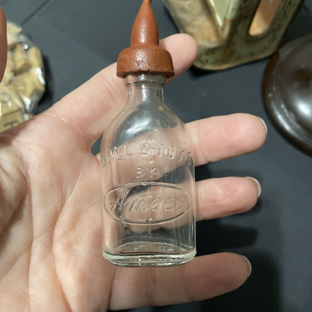 DOLL-E-TOYS by Amsco Glass Baby Doll Bottle Toy  Vintage Mini